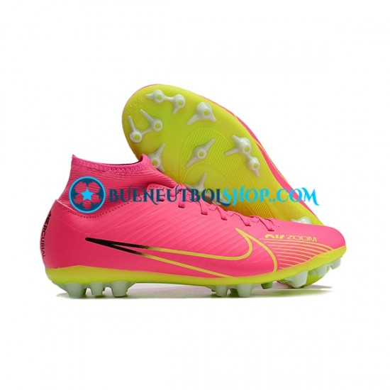 Nike Air Zoom Mercurial Superfly IX Academy AG Rosa Verde Botas de Fútbol