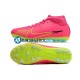 Nike Air Zoom Mercurial Superfly IX Academy AG Rosa Verde Botas de Fútbol