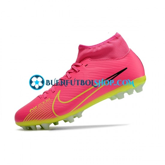 Nike Air Zoom Mercurial Superfly IX Academy AG Rosa Verde Botas de Fútbol