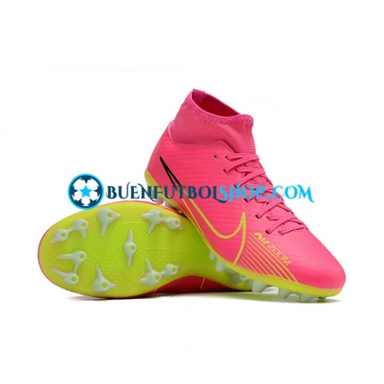 Nike Air Zoom Mercurial Superfly IX Academy AG Rosa Verde Botas de Fútbol