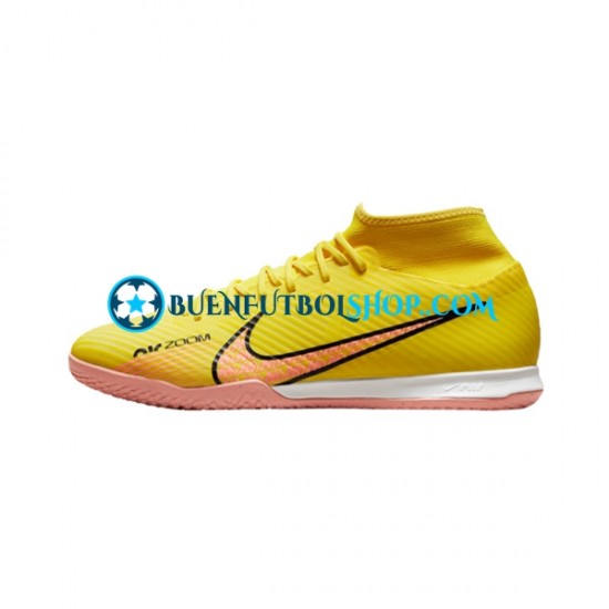 Nike Air Zoom Mercurial Superfly IX Academy IC Halle Lucent Rosa Amarillo Botas de Fútbol