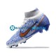 Nike Air Zoom Mercurial Superfly IX Elite FG Oro Azul Blanco Botas de Fútbol