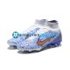 Nike Air Zoom Mercurial Superfly IX Elite FG Oro Azul Blanco Botas de Fútbol