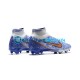Nike Air Zoom Mercurial Superfly IX Elite FG Oro Azul Blanco Botas de Fútbol