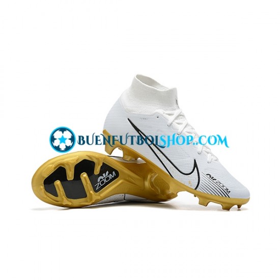 Nike Air Zoom Mercurial Superfly IX Elite FG Oro Blanco Botas de Fútbol