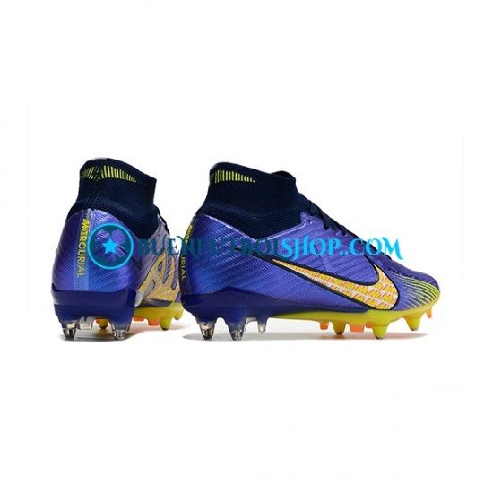 Nike Air Zoom Mercurial Superfly IX Elite SG Azul Amarillo Botas de Fútbol