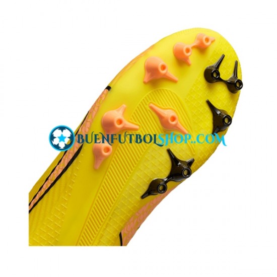 Nike Air Zoom Mercurial Vapor XV Academy AG Lucent Rosa Amarillo Botas de Fútbol