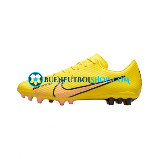 Nike Air Zoom Mercurial Vapor XV Academy AG Lucent Rosa Amarillo Botas de Fútbol