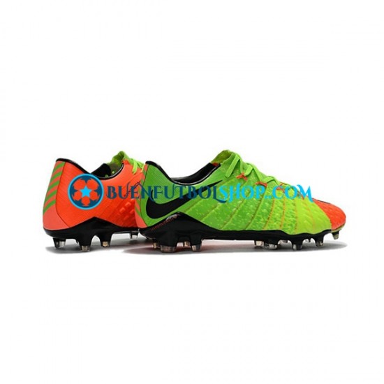 Nike HyperVenom Phantom III Elite FG Naranja Verde Botas de Fútbol