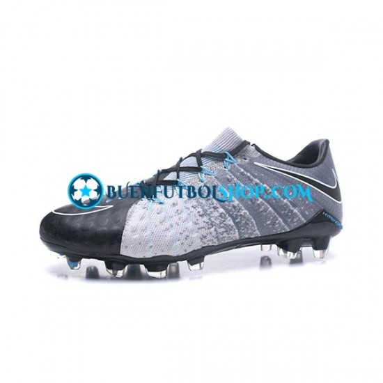 Nike HyperVenom Phantom III Elite FG Gris Negro Botas de Fútbol