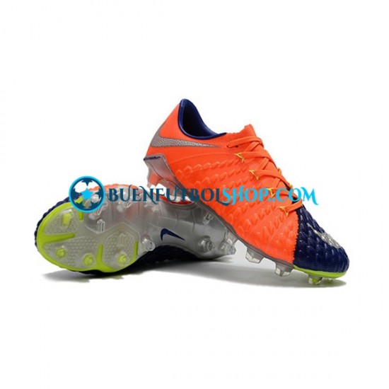 Nike HyperVenom Phantom III Elite FG Naranja Azul Botas de Fútbol