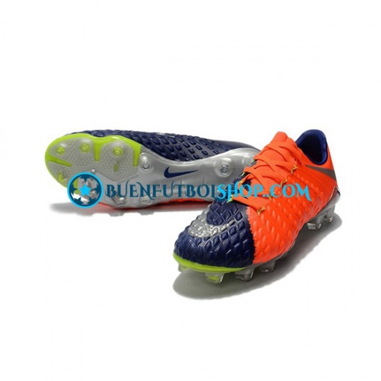 Nike HyperVenom Phantom III Elite FG Naranja Azul Botas de Fútbol