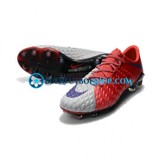 Nike HyperVenom Phantom III Elite FG Rojo Gris Botas de Fútbol