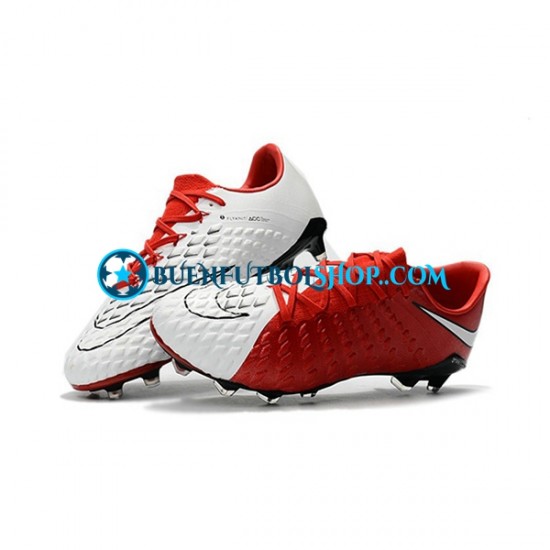 Nike HyperVenom Phantom III Elite FG Rojo Blanco Botas de Fútbol