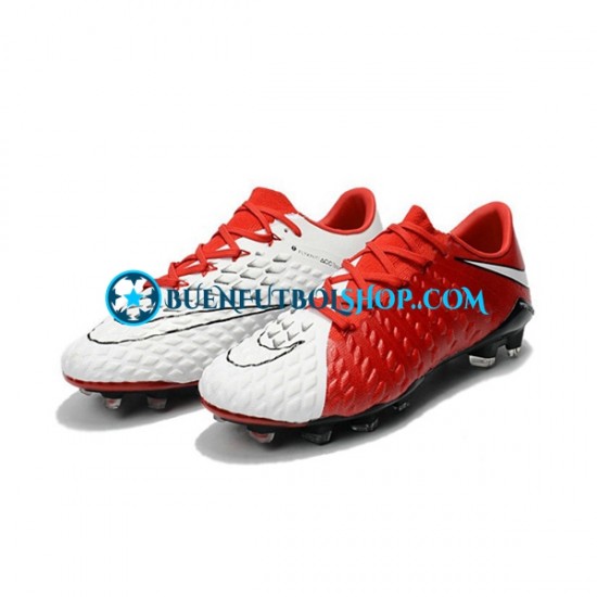 Nike HyperVenom Phantom III Elite FG Rojo Blanco Botas de Fútbol