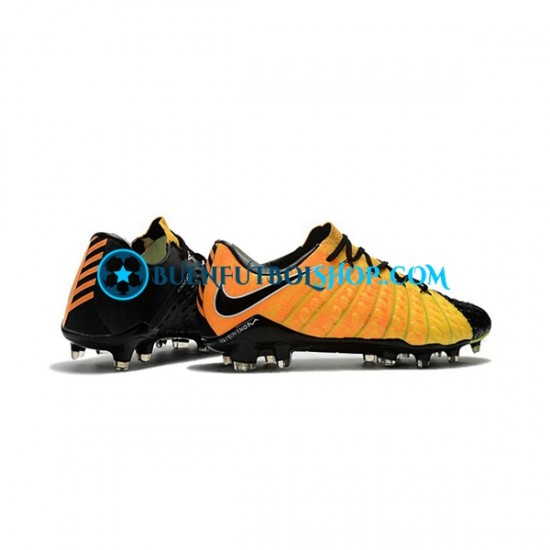 Nike HyperVenom Phantom III Elite FG Amarillo Negro Botas de Fútbol