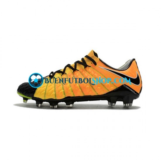 Nike HyperVenom Phantom III Elite FG Amarillo Negro Botas de Fútbol