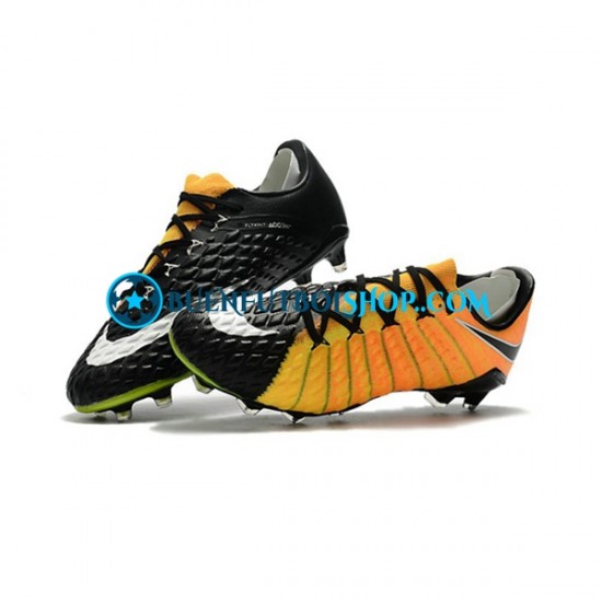 Nike HyperVenom Phantom III Elite FG Amarillo Negro Botas de Fútbol