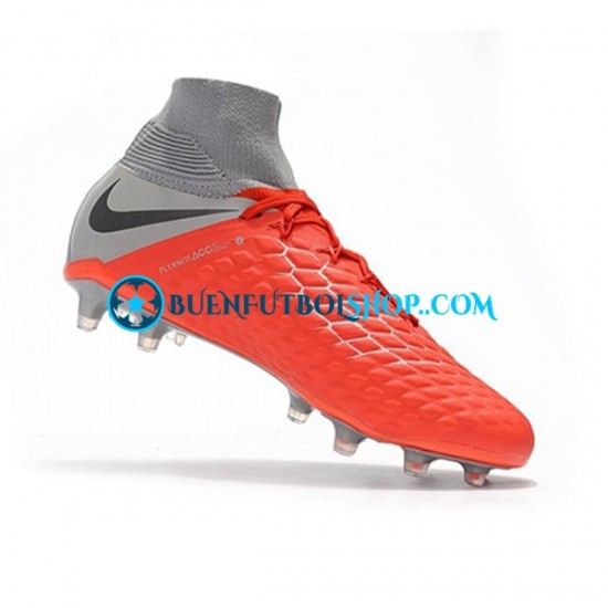 Nike Hypervenom Phantom 3 Elite DF FG Rojo Gris Botas de Fútbol