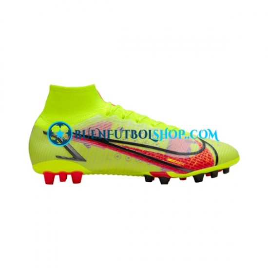 Nike Mercurial Superfly VIII Motivation Elite AG Rojo Amarillo Botas de Fútbol