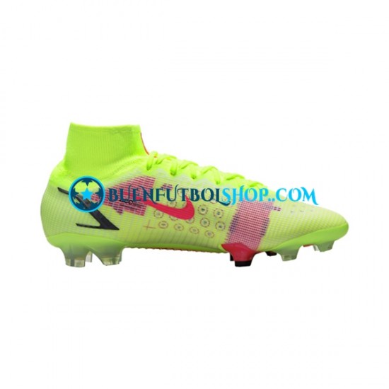 Nike Mercurial Superfly VIII Motivation Elite FG Rojo Amarillo Botas de Fútbol