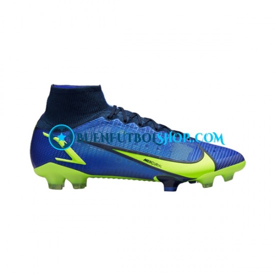 Nike Mercurial Superfly VIII Recharge Elite FG Azul Amarillo Botas de Fútbol