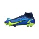 Nike Mercurial Superfly VIII Recharge Elite FG Azul Amarillo Botas de Fútbol