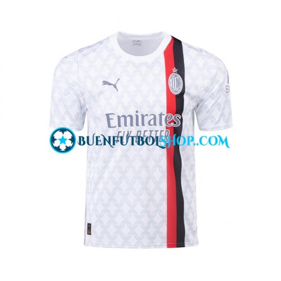 Camiseta de Fútbol AC Milan 2023-2024 Segunda Equipación Manga Corta Hombre