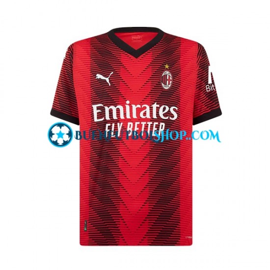 Camiseta de Fútbol AC Milan Charles De Ketelaere 90 2023-2024 Primera Equipación Manga Corta Niño