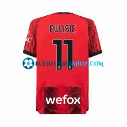 Camiseta de Fútbol AC Milan Christian Pulisic 11 2023-2024 Primera Equipación Manga Corta Hombre Camiseta de Fútbol AC Milan Christian Pulisic 11 2023-2024 Primera Equipación Manga Corta Hombre