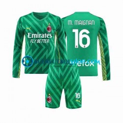 Camiseta de Fútbol AC Milan Portero Mike Maignan 16 2023-2024 Primera Equipación Manga Larga Niño Camiseta de Fútbol AC Milan Portero Mike Maignan 16 2023-2024 Primera Equipación Manga Larga Niño