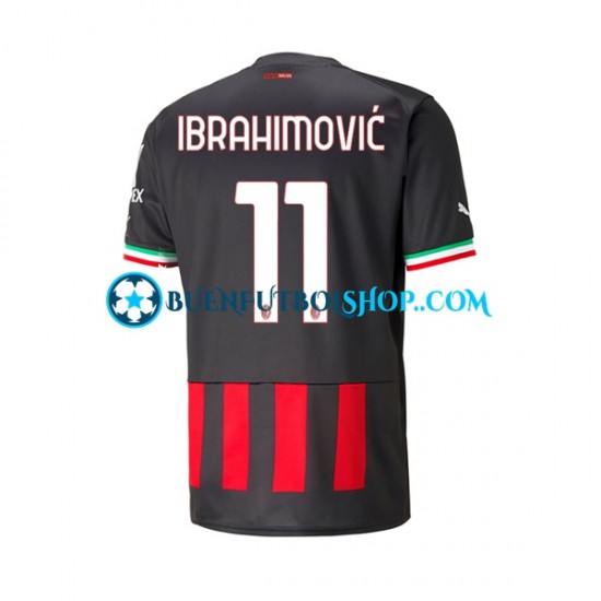 Camiseta de Fútbol AC Milan Ibrahimovic 11 2022-2023 Primera Equipación Manga Corta Hombre