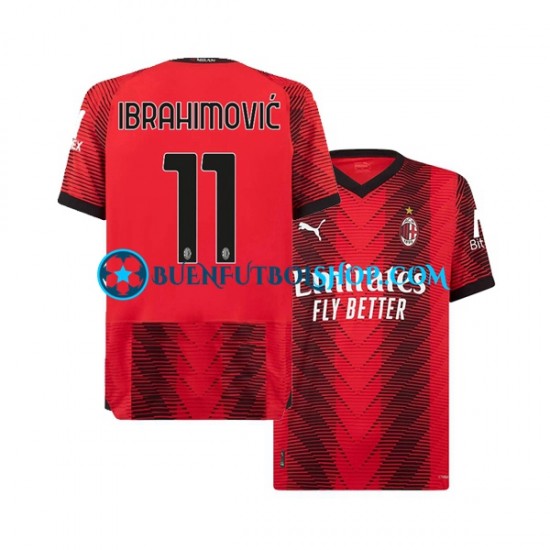 Camiseta de Fútbol AC Milan Ibrahimovic 11 2023-2024 Primera Equipación Manga Corta Hombre