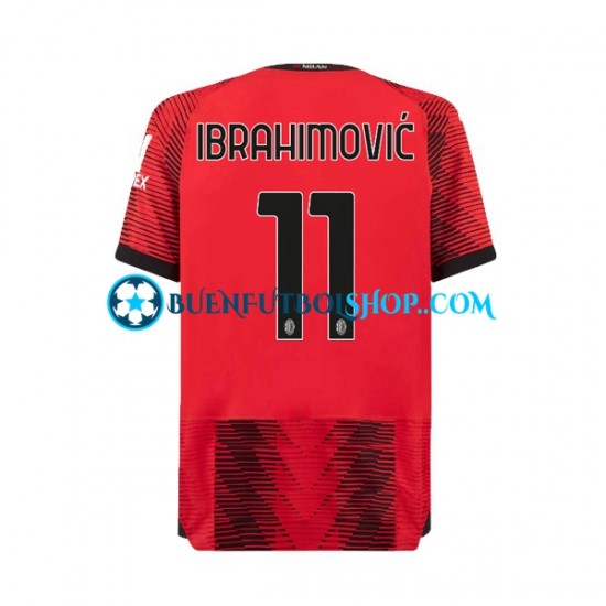 Camiseta de Fútbol AC Milan Ibrahimovic 11 2023-2024 Primera Equipación Manga Corta Hombre