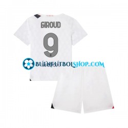 Camiseta de Fútbol AC Milan Olivier Giroud 9 2023-2024 Segunda Equipación Manga Corta Niño Camiseta de Fútbol AC Milan Olivier Giroud 9 2023-2024 Segunda Equipación Manga Corta Niño