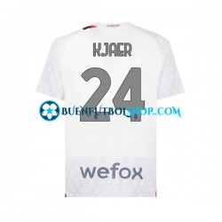 Camiseta de Fútbol AC Milan Simon Kjaer 24 2023-2024 Segunda Equipación Manga Corta Hombre