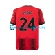 Camiseta de Fútbol AC Milan Simon Kjaer 24 2023-2024 Primera Equipación Manga Corta Hombre