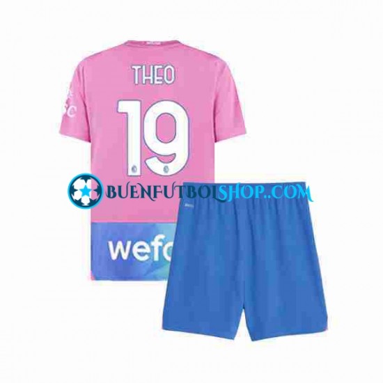 Camiseta de Fútbol AC Milan THEO 19 2023-2024 Tercera Equipación Manga Corta Niño