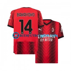 Camiseta de Fútbol AC Milan Tiemoue Bakayoko 14 2023-2024 Primera Equipación Manga Corta Hombre