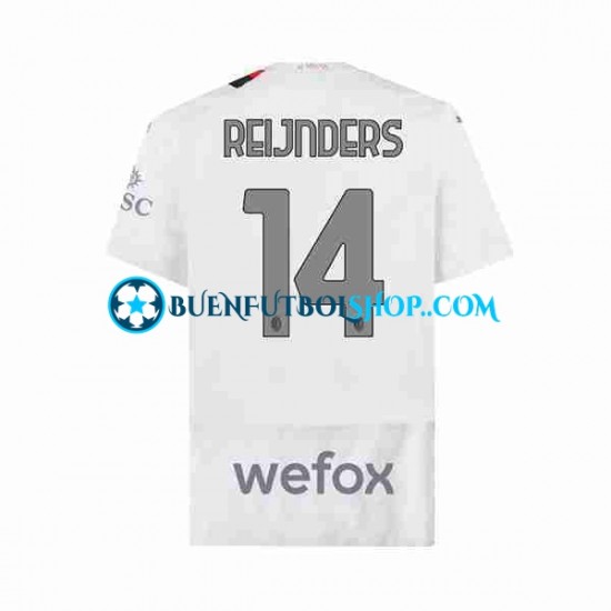 Camiseta de Fútbol AC Milan Tijjani Reijnders 14 2023-2024 Segunda Equipación Manga Corta Hombre