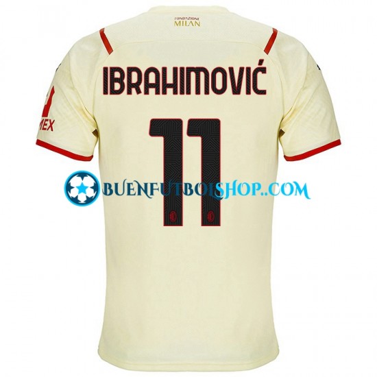 Camiseta de Fútbol AC Milan Zlatan Ibrahimovic 11 2021-2022 Segunda Equipación Manga Corta Hombre