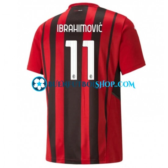 Camiseta de Fútbol AC Milan Zlatan Ibrahimovic 11 2021-2022 Primera Equipación Manga Corta Hombre