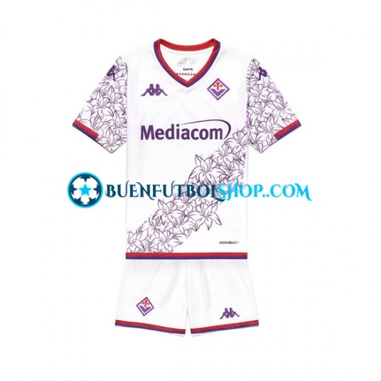 Camiseta de Fútbol ACF Fiorentina 2023-2024 Segunda Equipación Manga Corta Niño