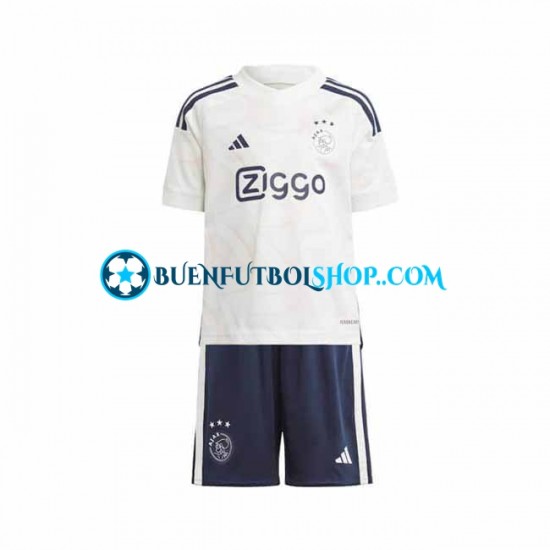 Camiseta de Fútbol AFC Ajax 2023-2024 Segunda Equipación Manga Corta Niño