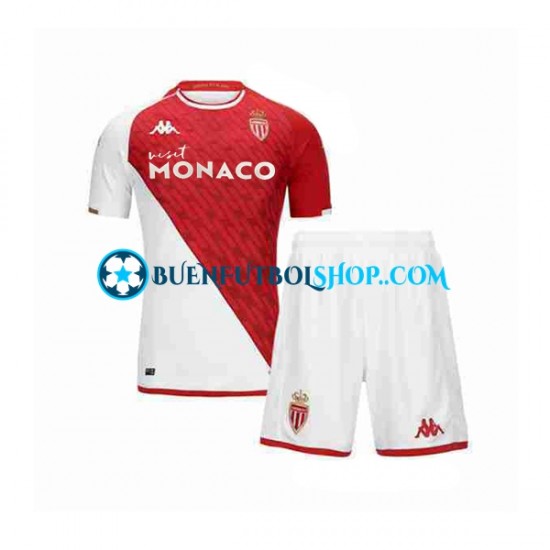 Camiseta de Fútbol AS Monaco 2023-2024 Primera Equipación Manga Corta Niño