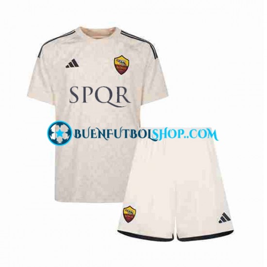 Camiseta de Fútbol AS Roma 2023-2024 Segunda Equipación Manga Corta Niño