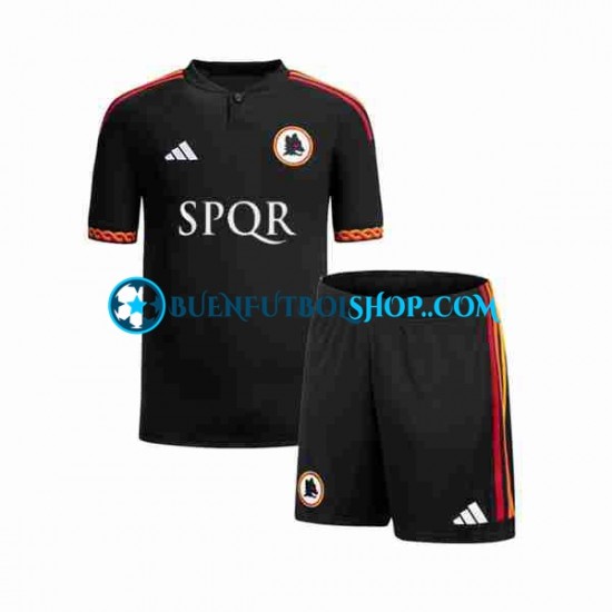 Camiseta de Fútbol AS Roma 2023-2024 Tercera Equipación Manga Corta Niño