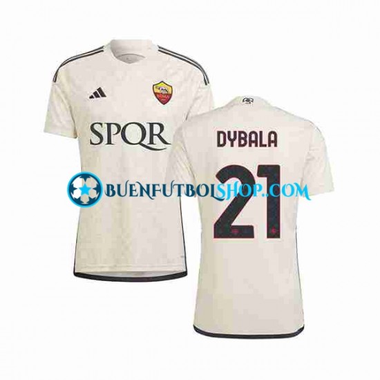 Camiseta de Fútbol AS Roma Paulo Dybala 21 2023-2024 Segunda Equipación Manga Corta Hombre