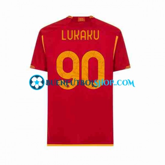 Camiseta de Fútbol AS Roma Romelu Lukaku 90 2023-2024 Primera Equipación Manga Corta Hombre