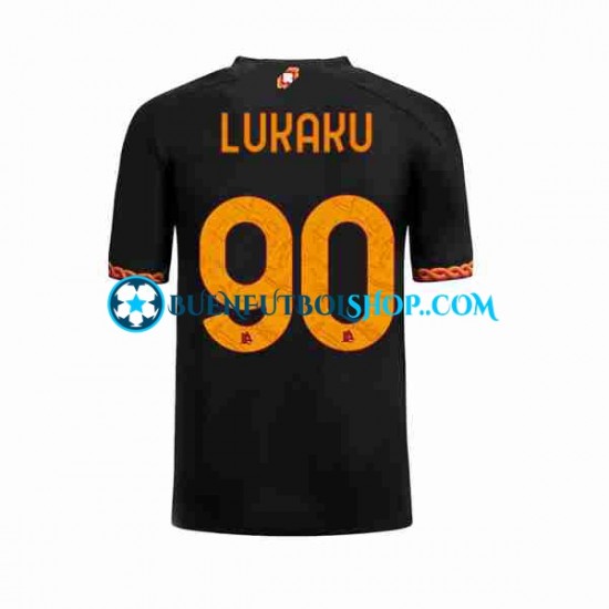 Camiseta de Fútbol AS Roma Romelu Lukaku 90 2023-2024 Tercera Equipación Manga Corta Hombre